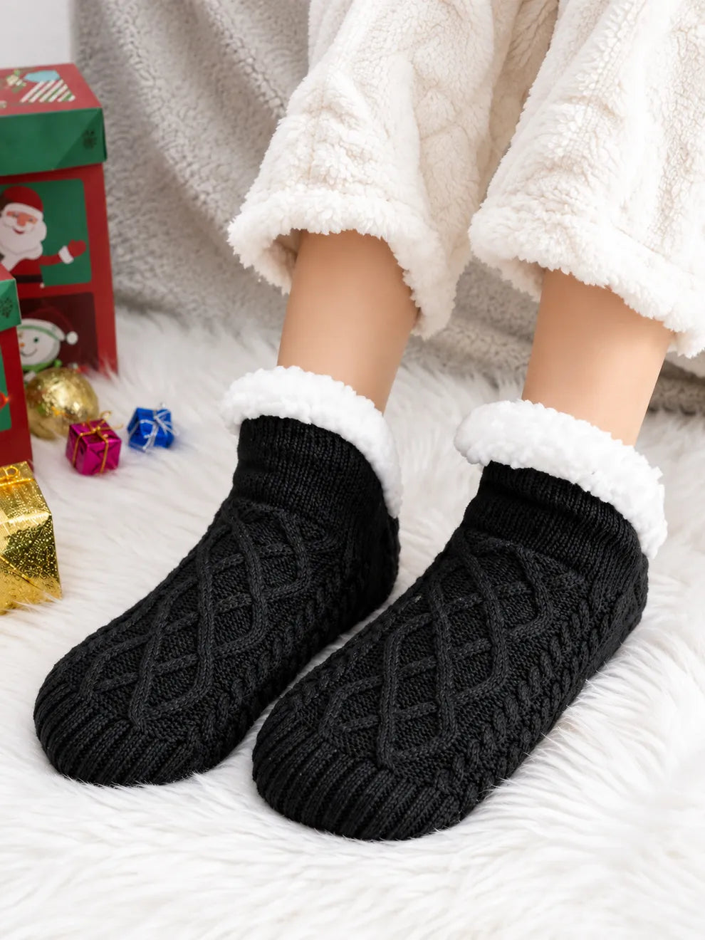 Svenja | Damen Flauschig Gefütterte Wintersocken
