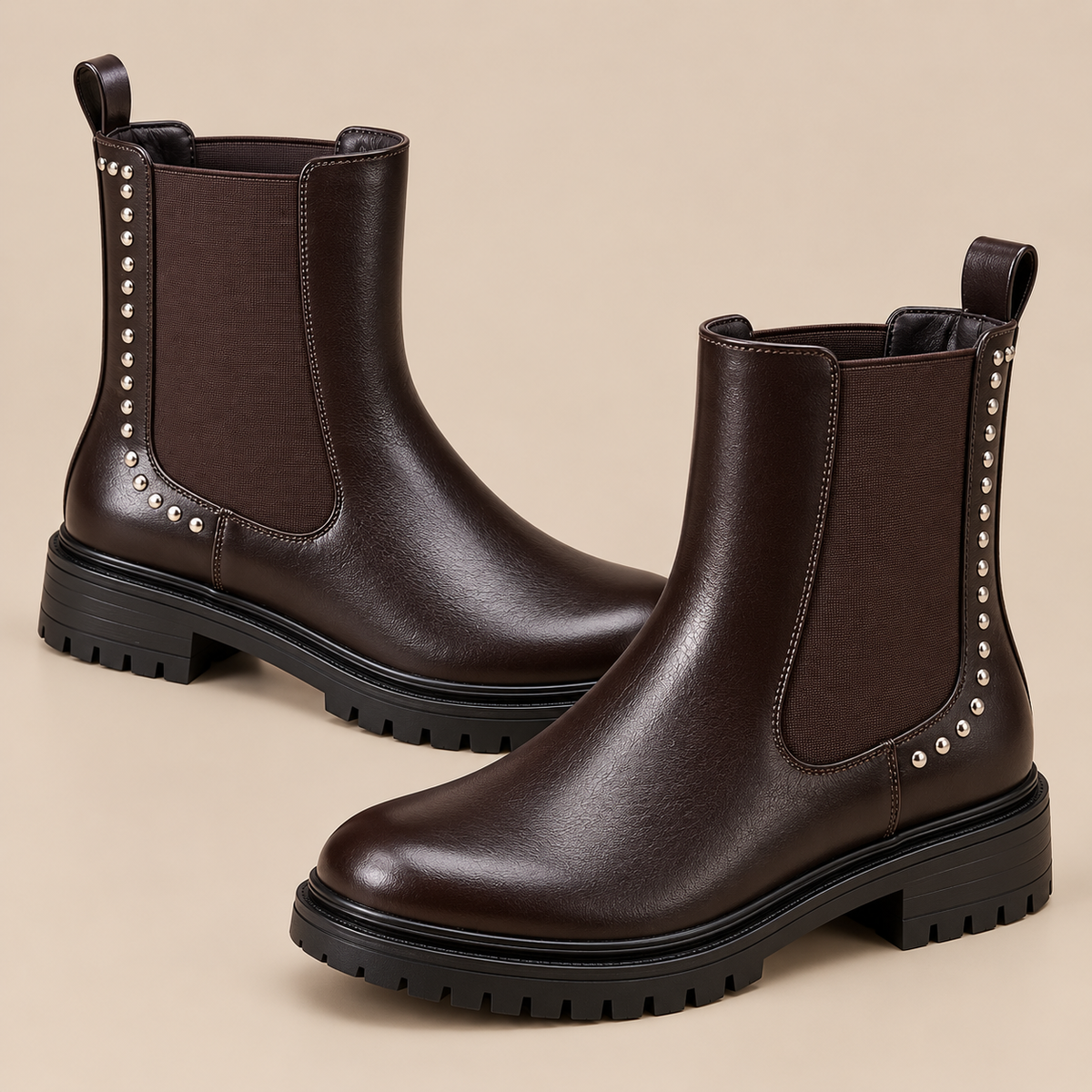 Aida | Chelsea Boots Damen mit Nieten und Profilsohle