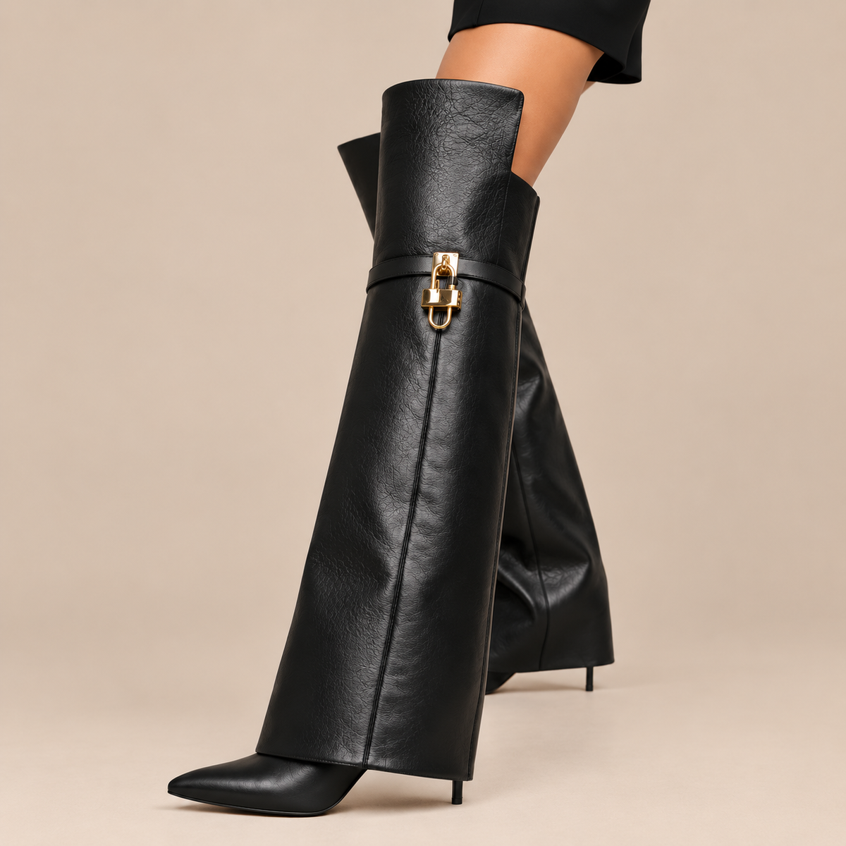 Celia | Fold Over Boots Damen mit hohem Schaft