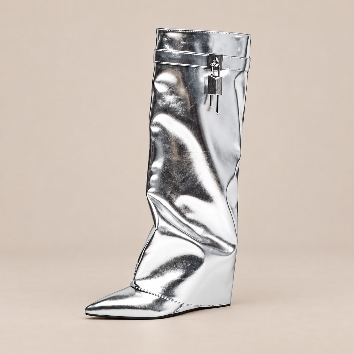 Charlene | Fold Over Boots mit spitzer Zehenpartie