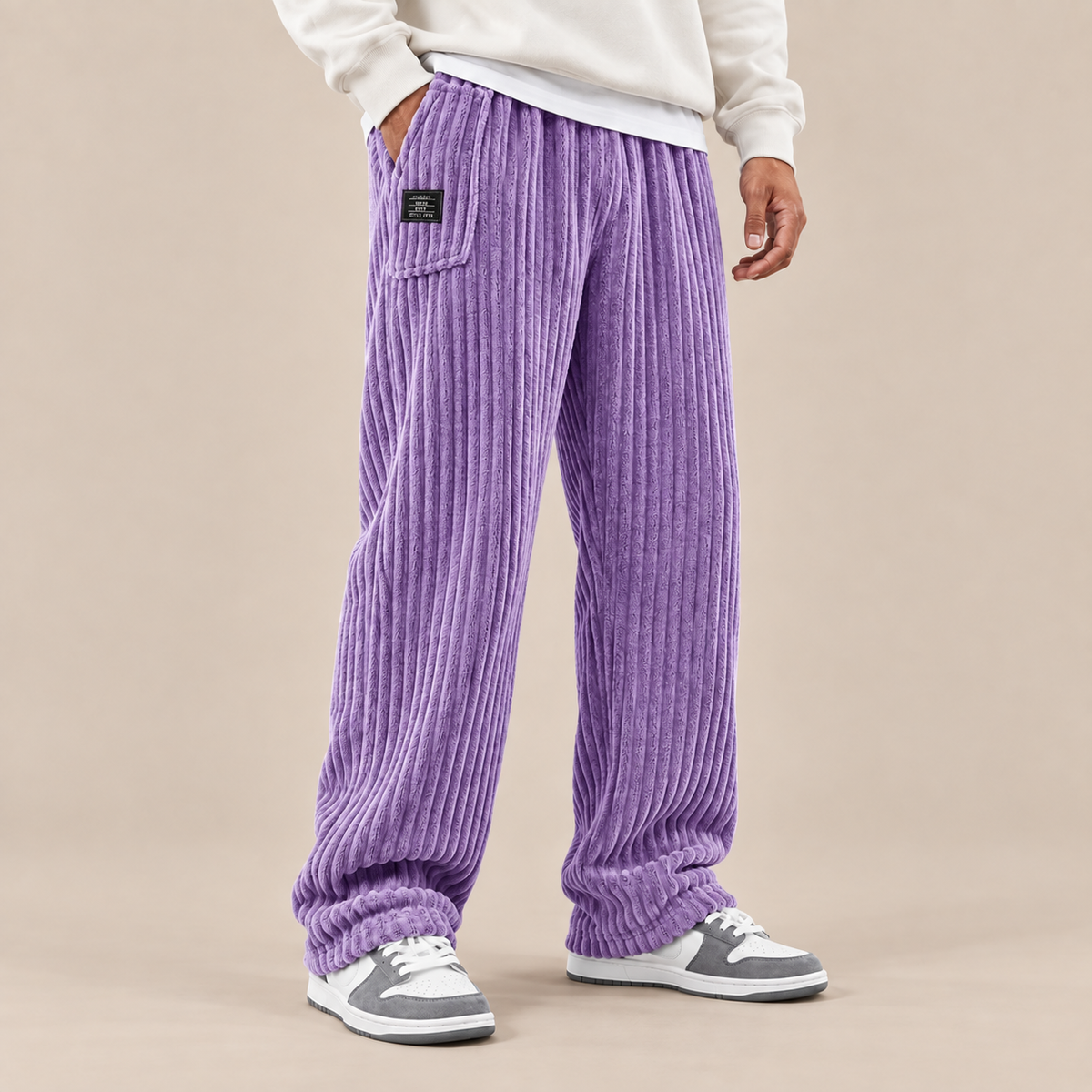 Mavero | Cordhose Herren mit weitem Bein und breiter Corduroy-Struktur