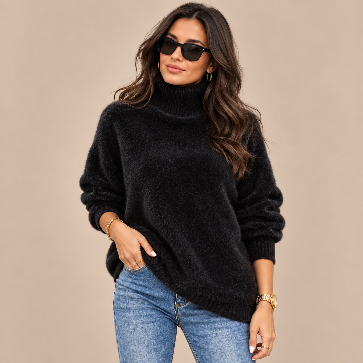 Selvienne | Rollkragenpullover mit weicher Struktur
