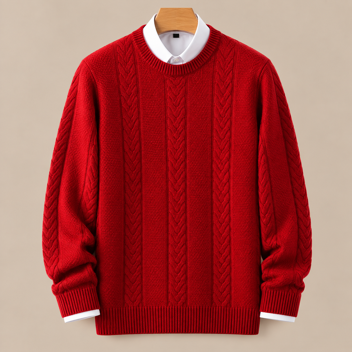 Valerio | Wollpullover Herren mit klassischem Zopfmuster