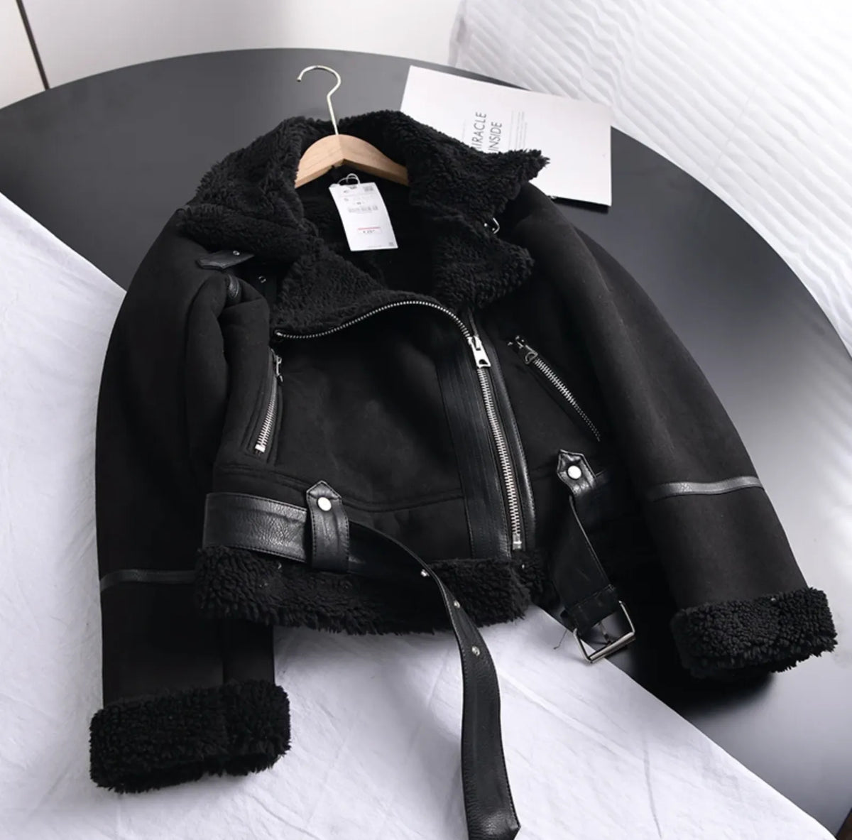 Antonia | Damen Taillierte Warme Wildlederjacke