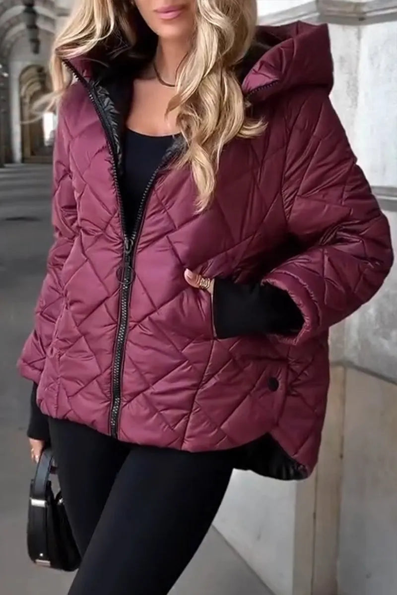 Damen Gesteppte Winterjacke | Rippbündchen