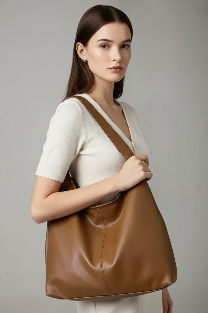 Lara | Damen Geräumige Braune Tragetasche