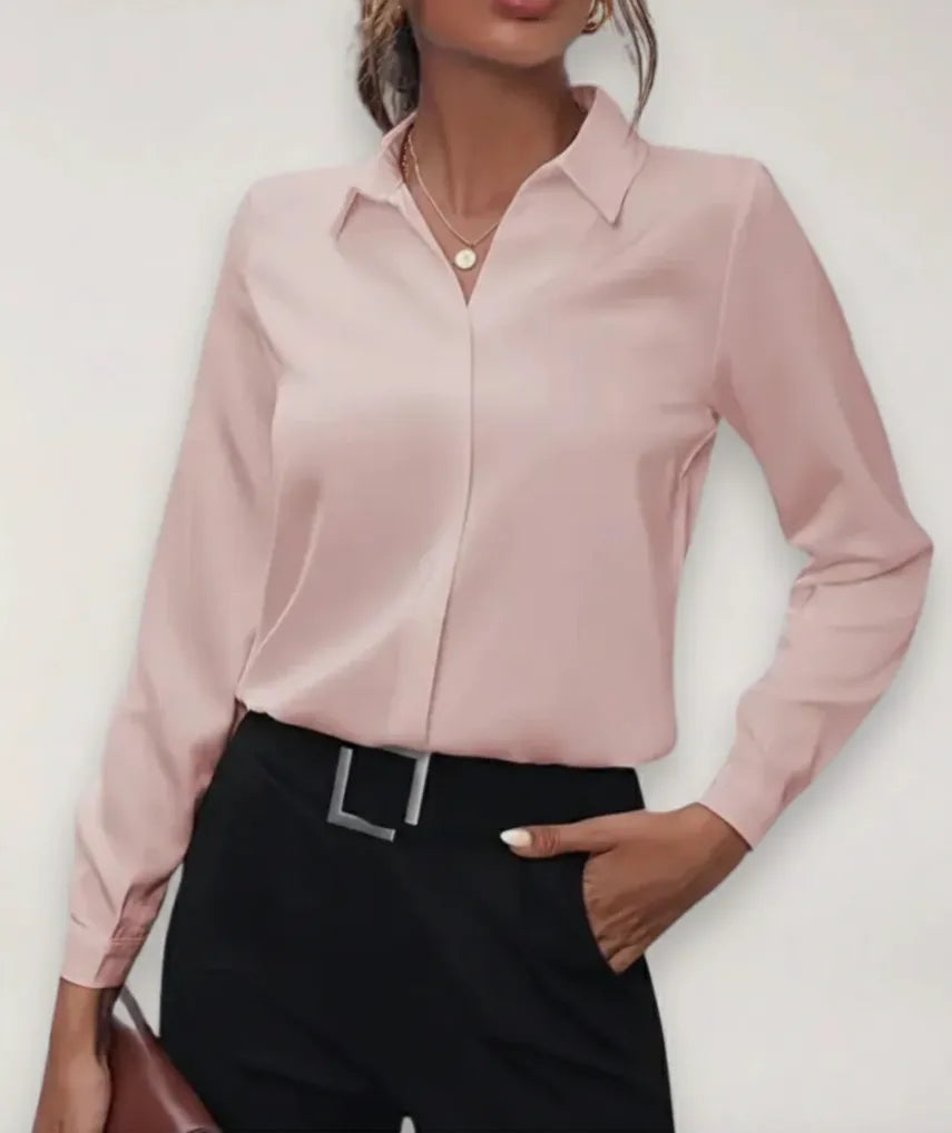 Delia | Damen Elegant Langarmbluse
