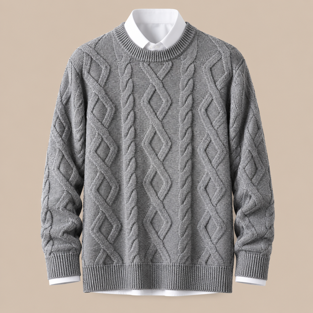 Yohan | Wollpullover Herren mit klassischem Zopfmuster