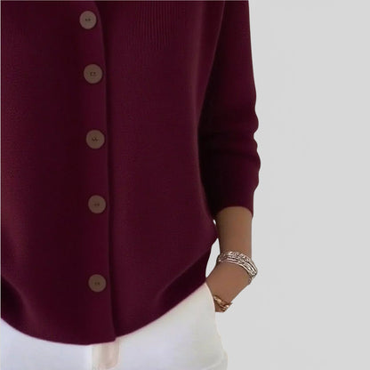 Rosalie | Strickbluse mit Polokragen und Knopfleiste