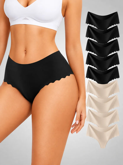 Tanja | Damen Nahtlose Elastische Unterwäsche Thongs im 8er-Pack