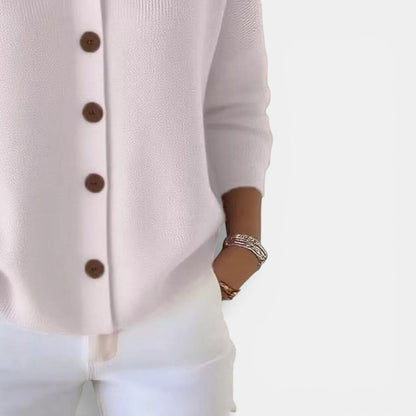 Rosalie | Strickbluse mit Polokragen und Knopfleiste