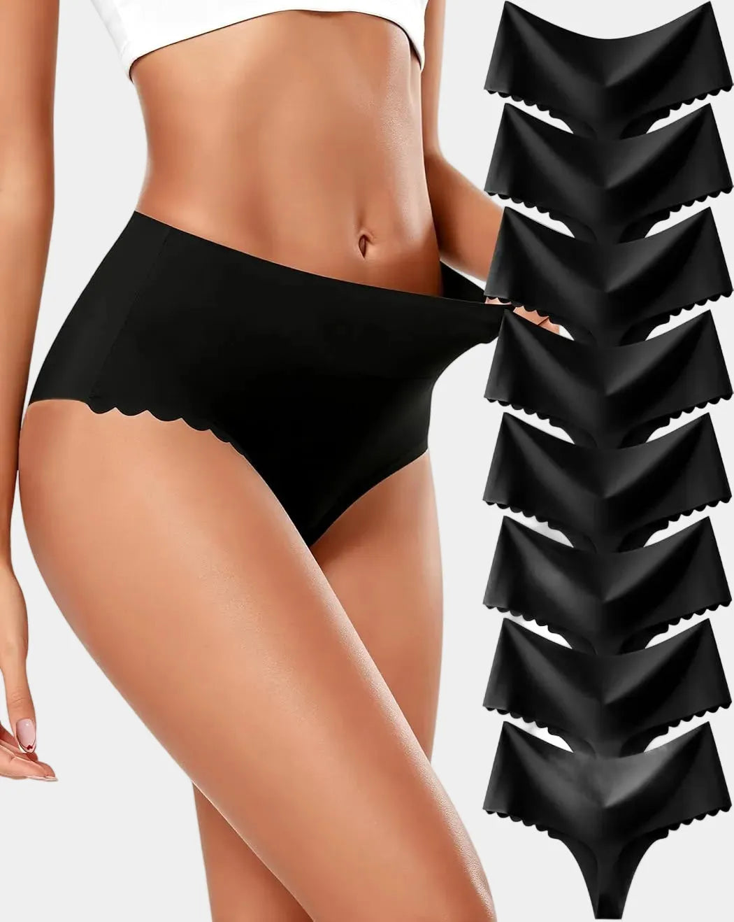 Tanja | Damen Nahtlose Elastische Unterwäsche Thongs im 8er-Pack