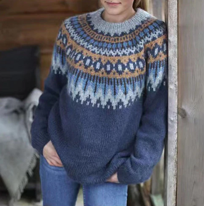 Mila | Warmer und gemütlicher Wollpullover mit nordischem Muster