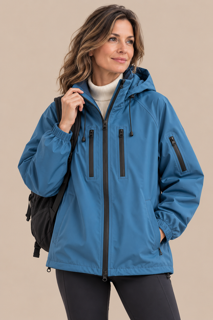 Abigail | Regenjacke Damen und wasserdichte Jacke mit Kapuze