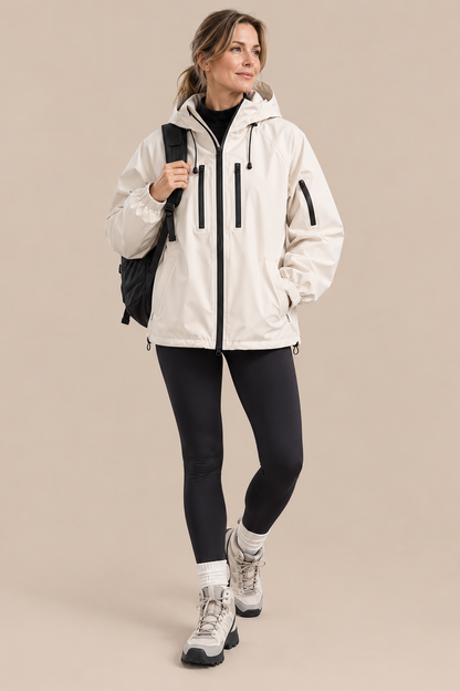 Abigail | Regenjacke Damen und wasserdichte Jacke mit Kapuze