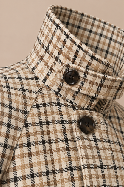 Adeline | Trenchcoat Damen Lang mit Kontrastkragen