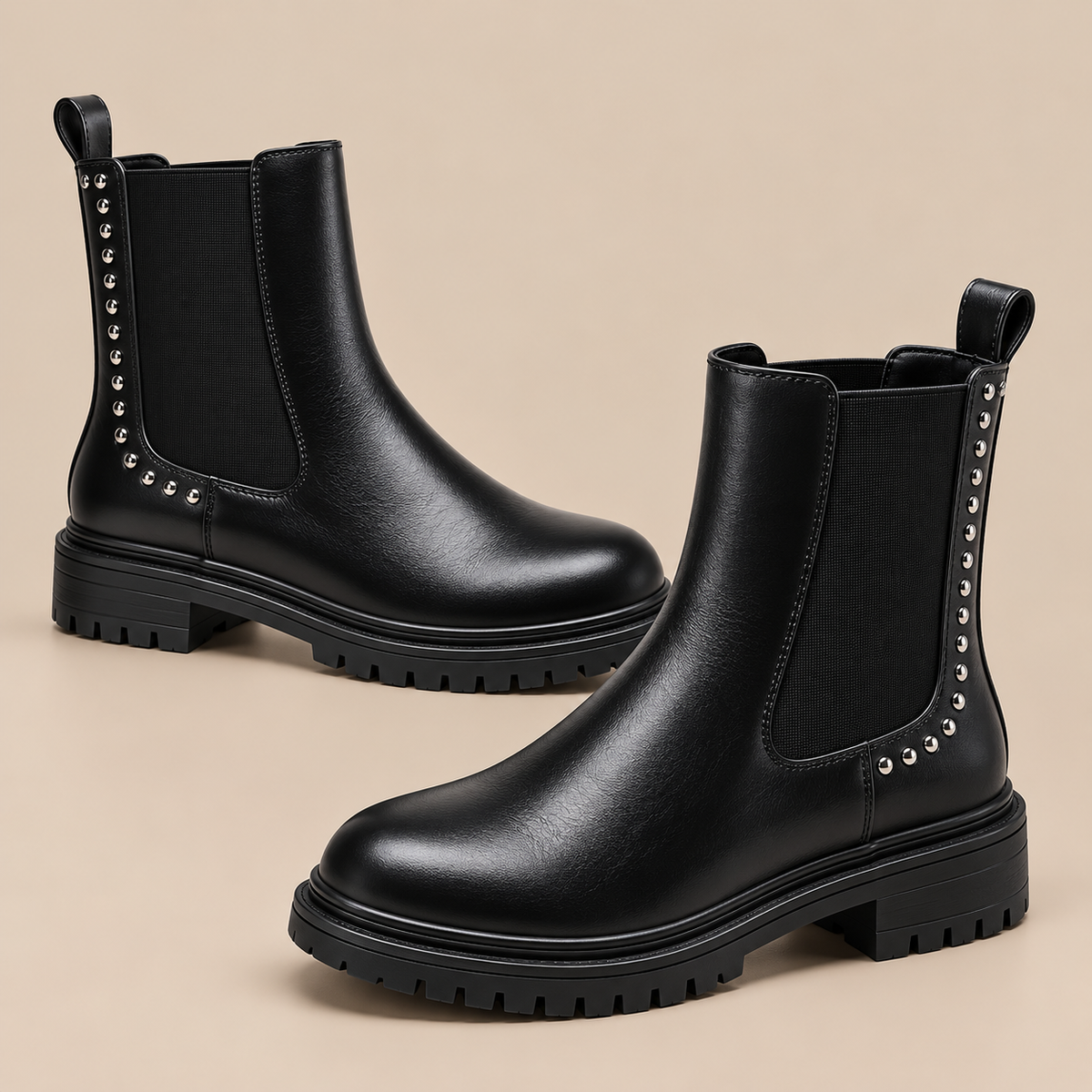 Aida | Chelsea Boots Damen mit Nieten und Profilsohle