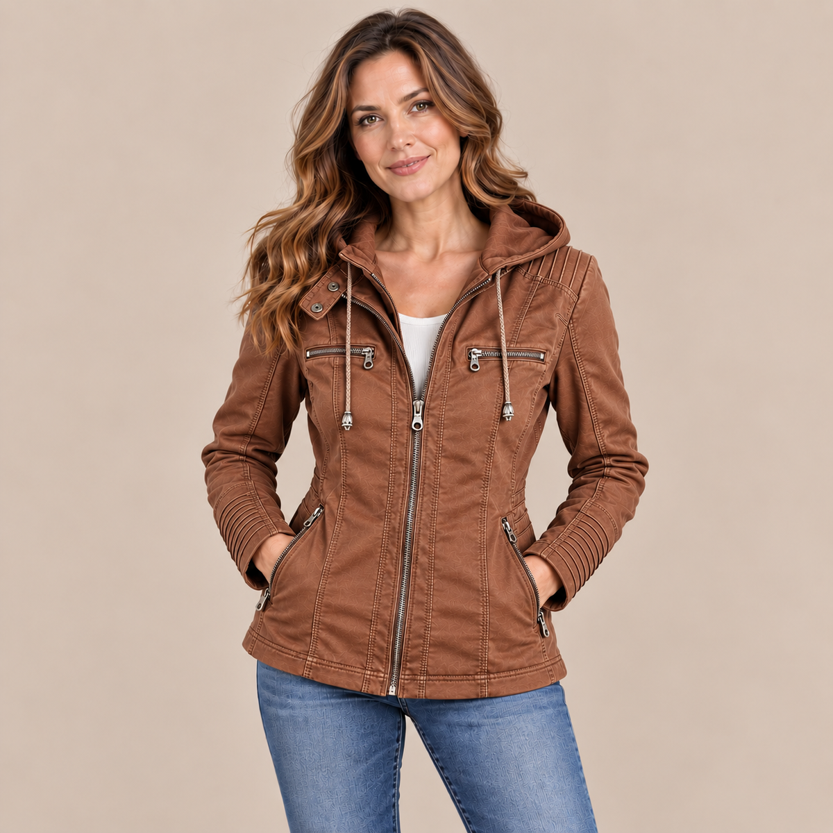 Aina | Lederjacke Faux Lederjacke wetterfeste Jacke