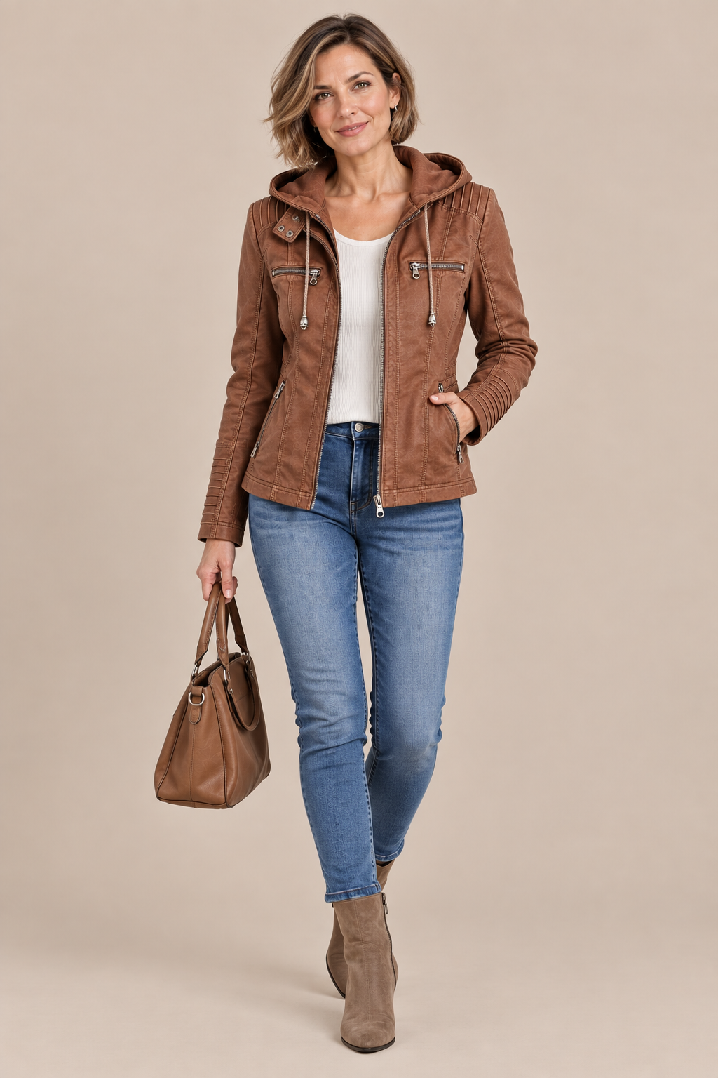 Aina | Lederjacke Faux Lederjacke wetterfeste Jacke