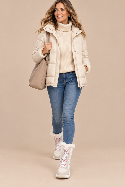 Aisha | Winterstiefel Damen mit Schnürung und warmem Futter