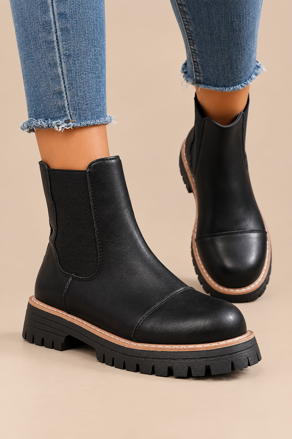 Alena | Chelsea Boots Damen mit markanter Profilsohle