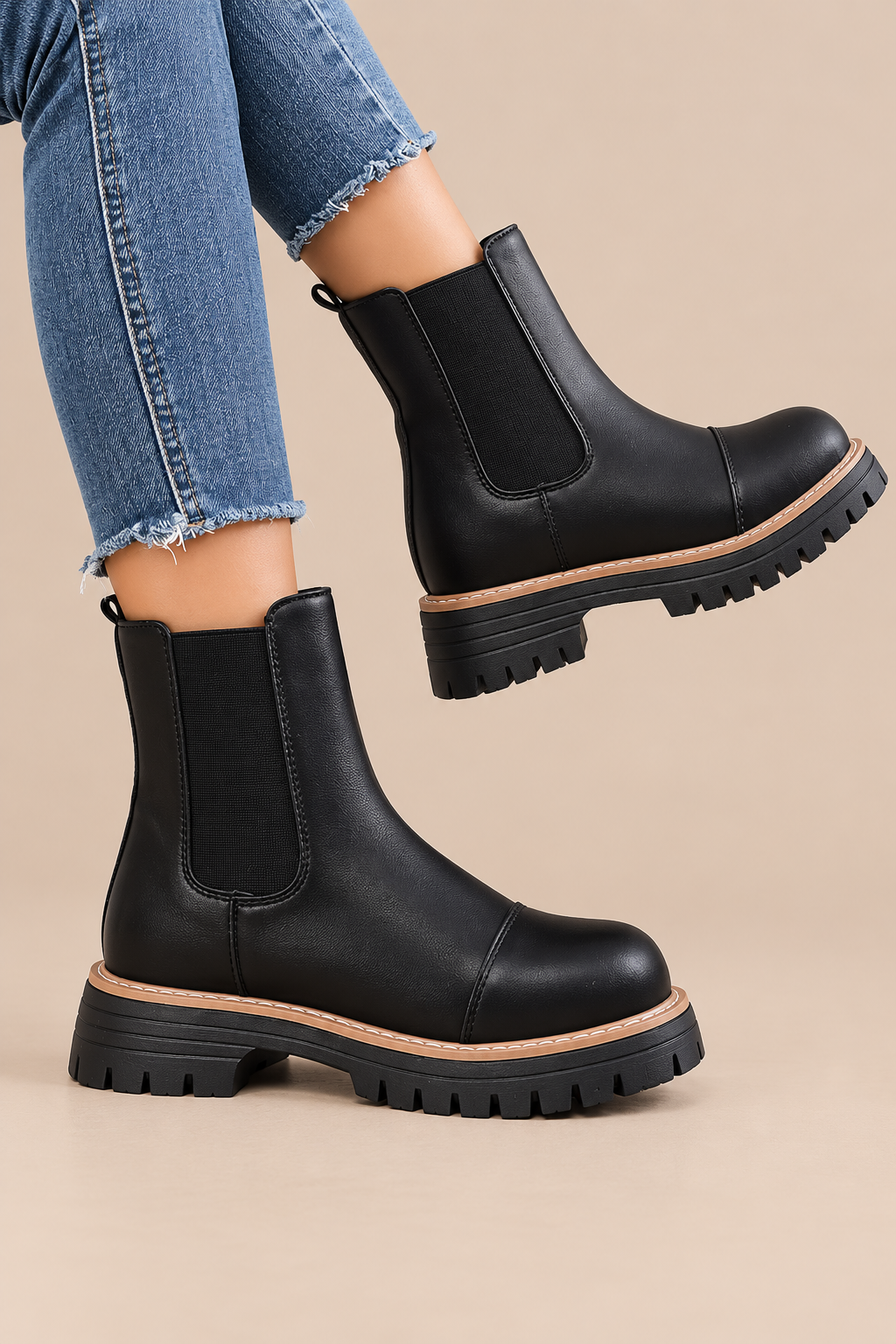 Alena | Chelsea Boots Damen mit markanter Profilsohle