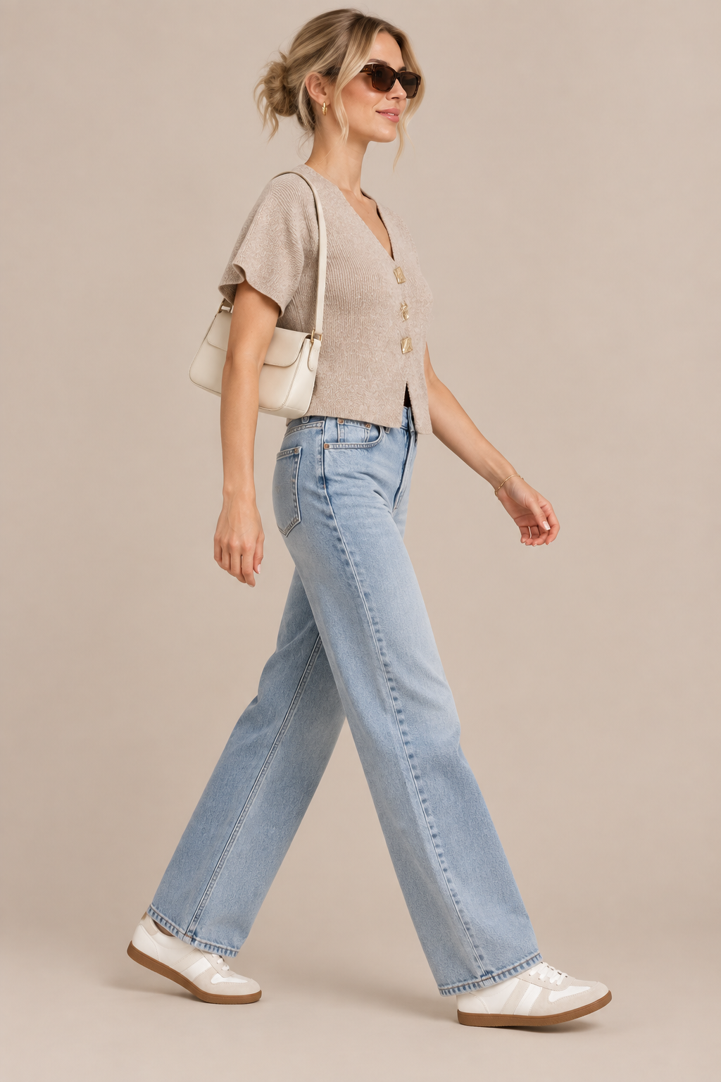 Alexa | Cardigan Damen Kurzarm mit V-Ausschnitt