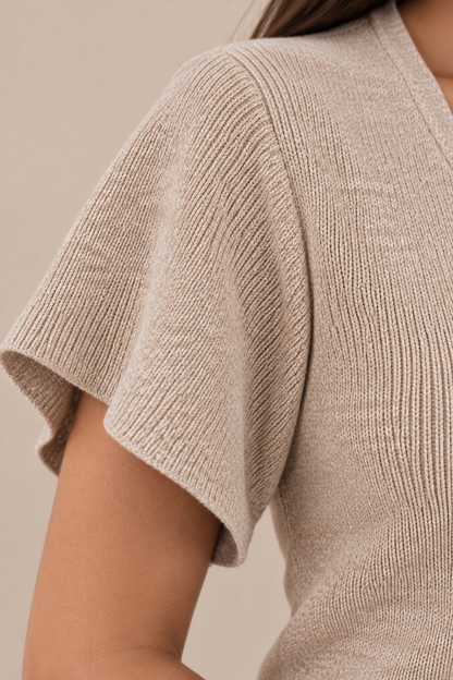 Alexa | Cardigan Damen Kurzarm mit V-Ausschnitt