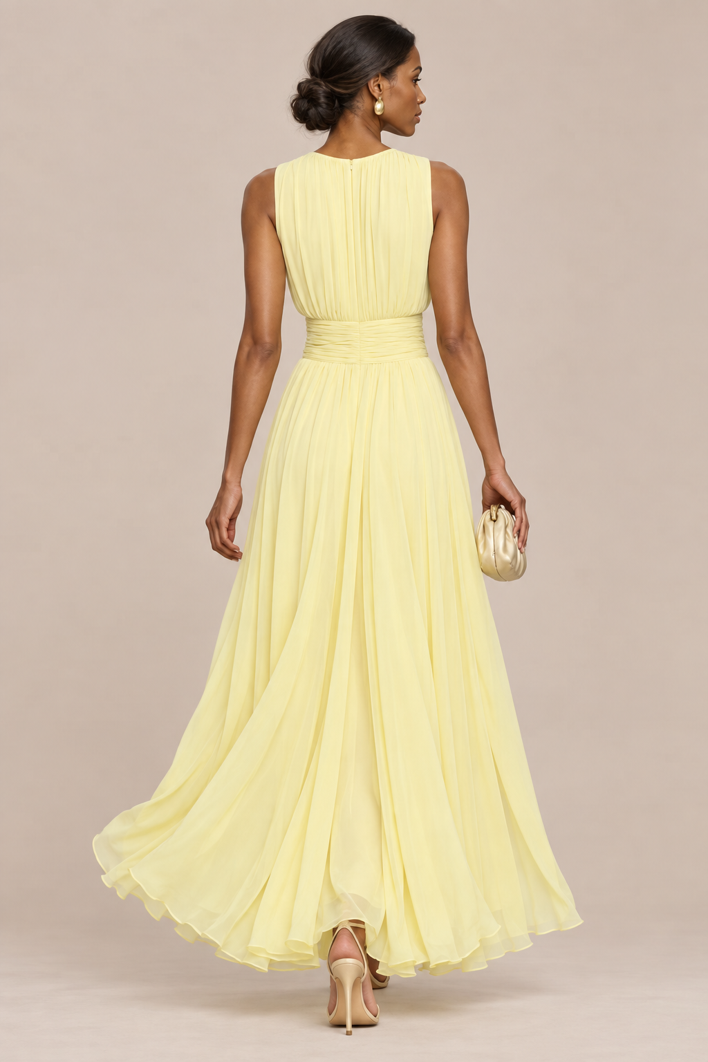 Alys | Ärmelloses Midikleid Mit Raffungen