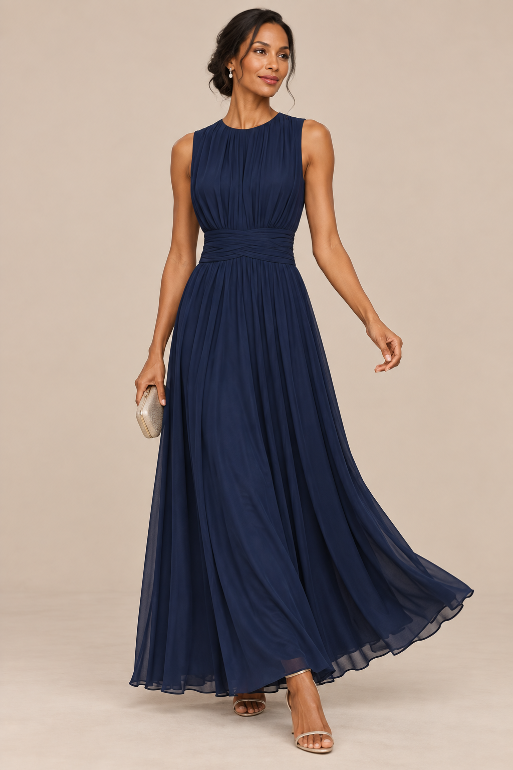 Alys | Ärmelloses Midikleid Mit Raffungen