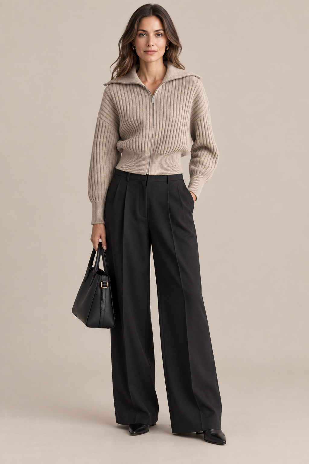 Amara | Troyer Damen mit Rippstrick und Reissverschluss