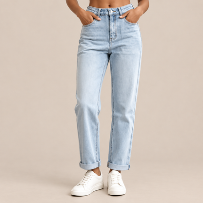 Amiebelle | Jeans Damen mit geradem Bein und hoher Taille