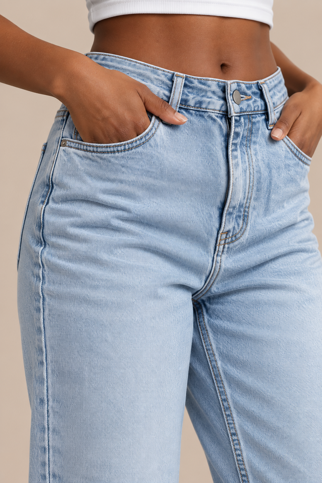 Amiebelle | Jeans Damen mit geradem Bein und hoher Taille