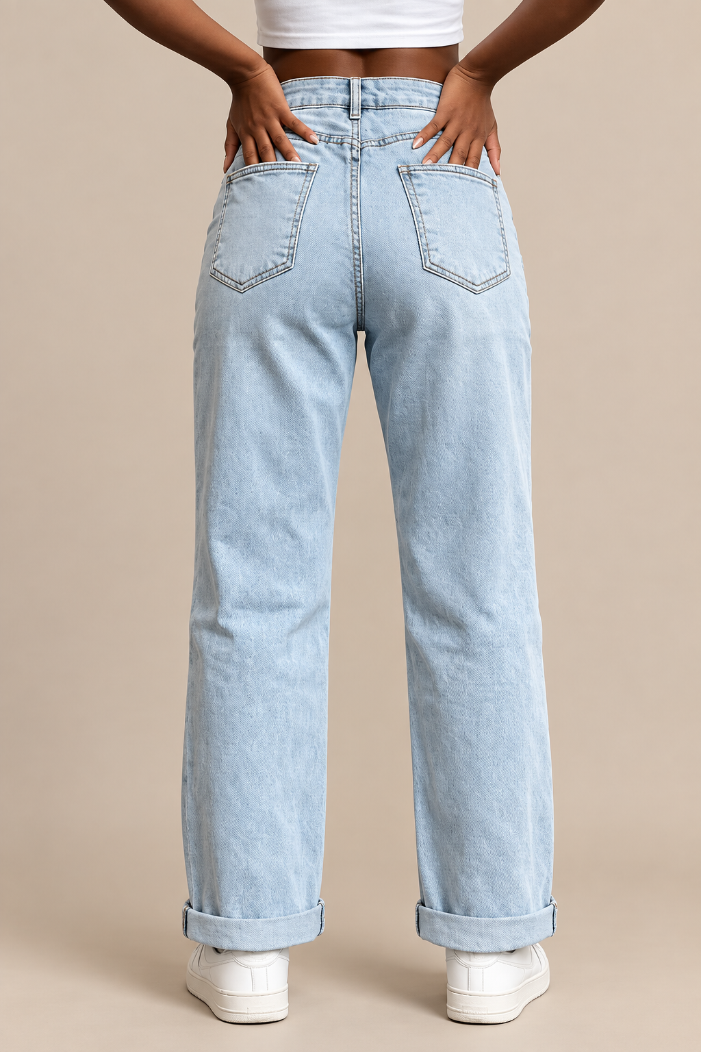 Amiebelle | Jeans Damen mit geradem Bein und hoher Taille