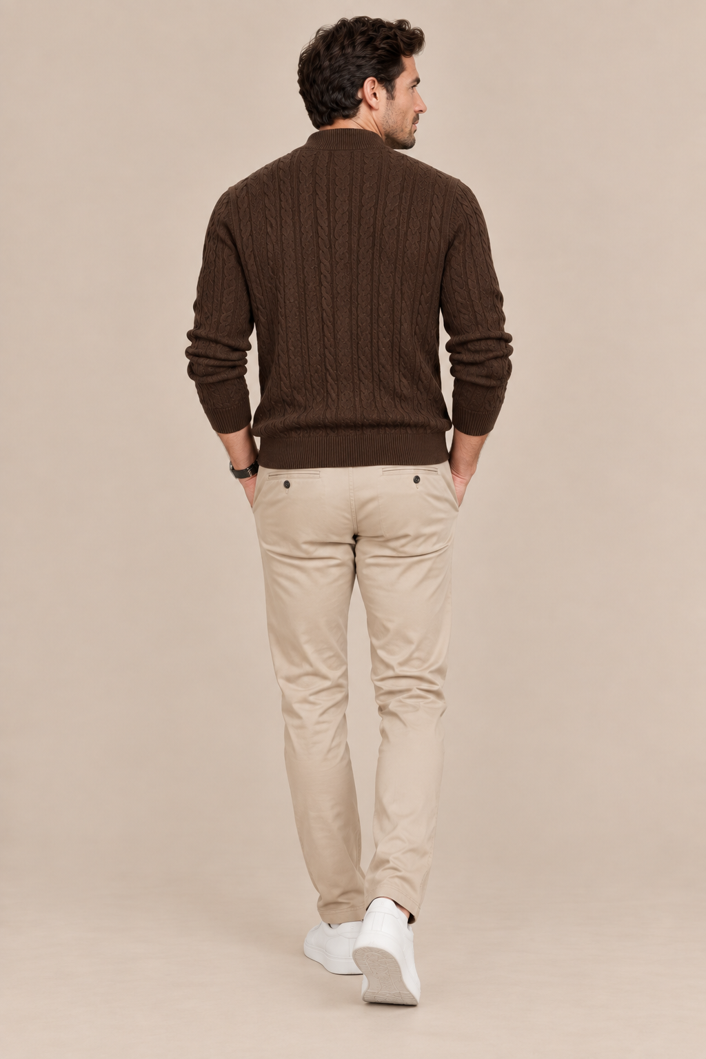 Andrew | Cardigan Herren mit Zopfmuster und Knopfleiste