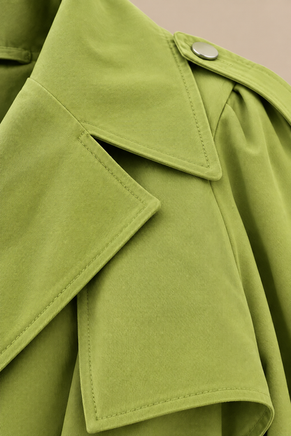 Angelica | Trenchcoat Damen mit Bindegürtel und breitem Revers
