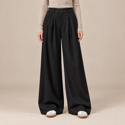 Annie | Cordhose Damen mit weitem Bein und Bundfalten