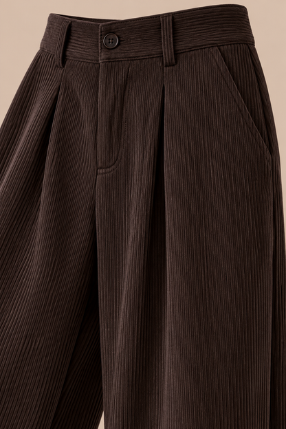 Annie | Cordhose Damen mit weitem Bein und Bundfalten