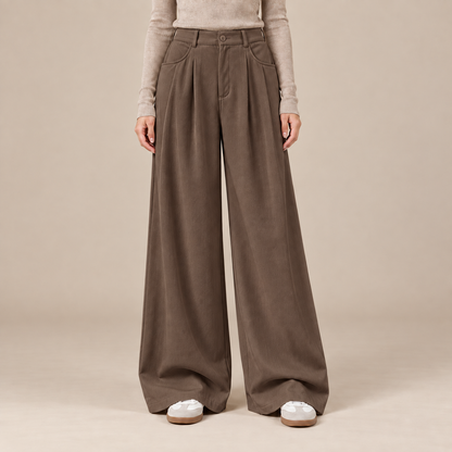 Annie | Cordhose Damen mit weitem Bein und Bundfalten