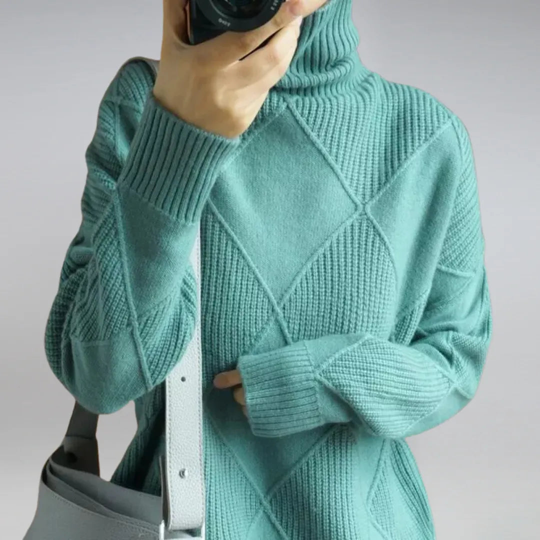 Renata | Damen Gestrickter Rollkragenpullover