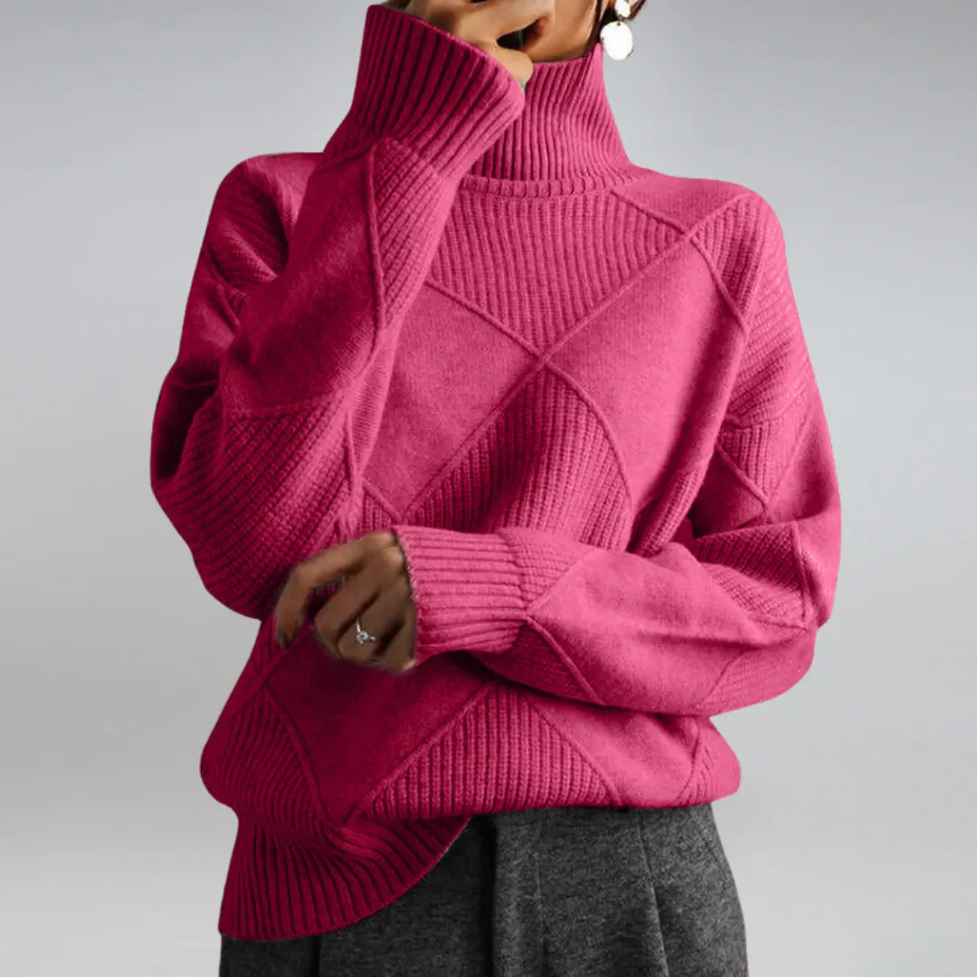 Renata | Damen Gestrickter Rollkragenpullover