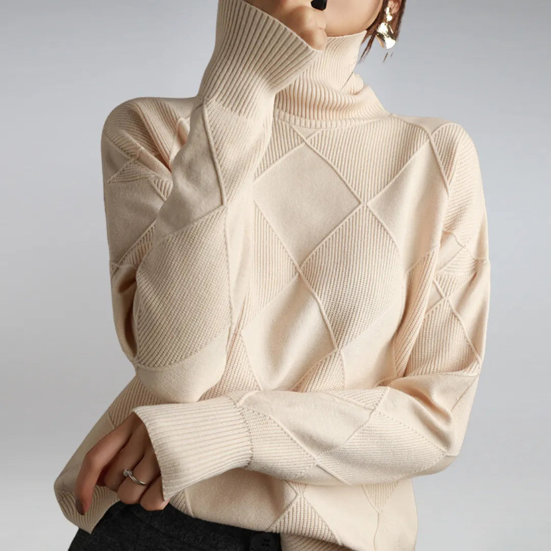 Renata | Damen Gestrickter Rollkragenpullover