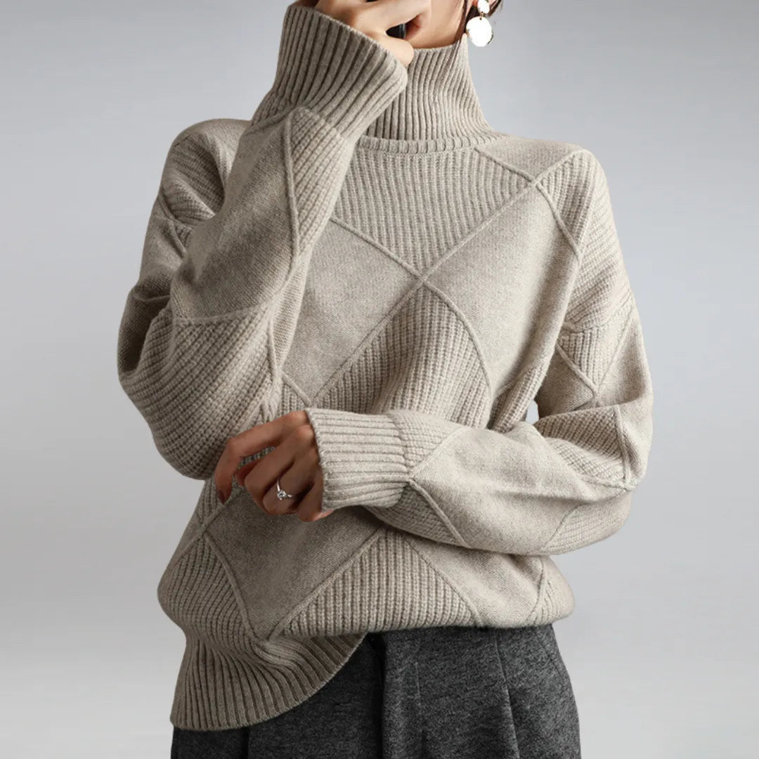 Renata | Damen Gestrickter Rollkragenpullover
