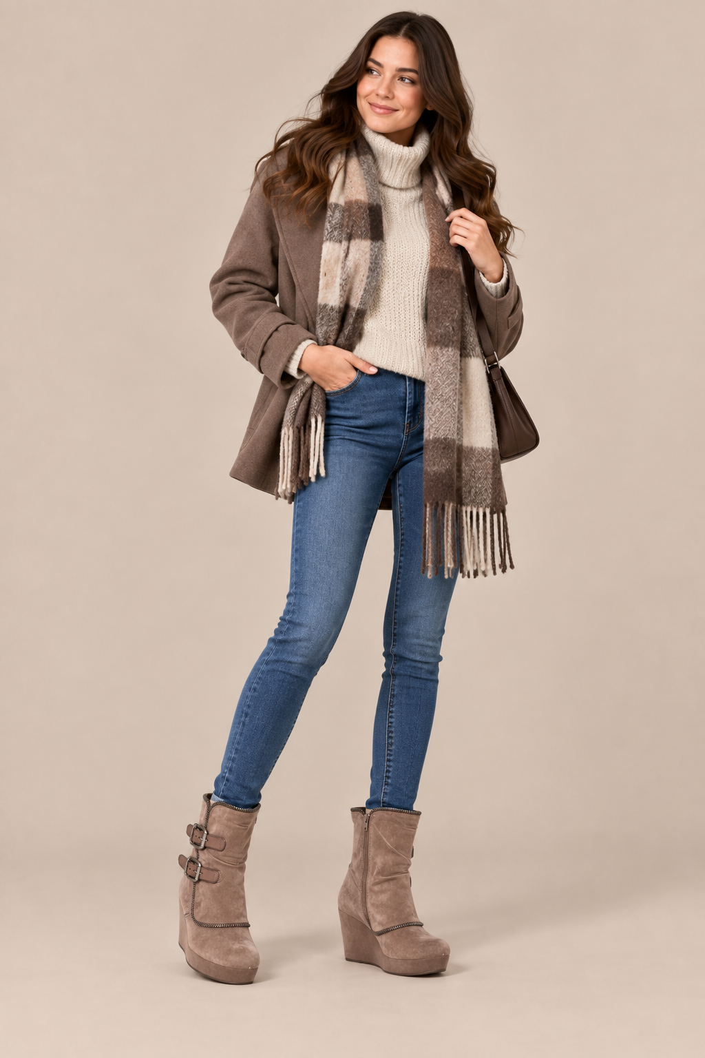 Arielle | Winterstiefel Damen mit Keilabsatz und Schnallendetails