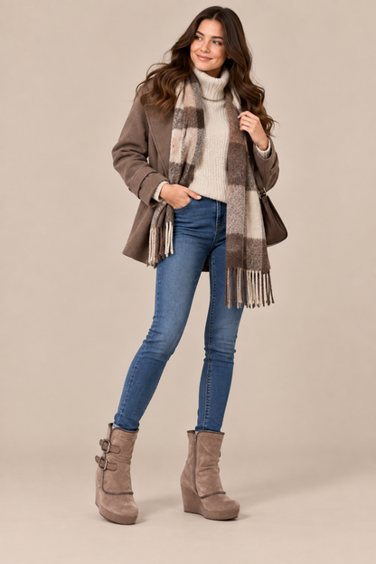 Arielle | Winterstiefel Damen mit Keilabsatz und Schnallendetails