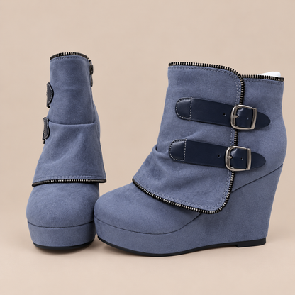 Arielle | Winterstiefel Damen mit Keilabsatz und Schnallendetails