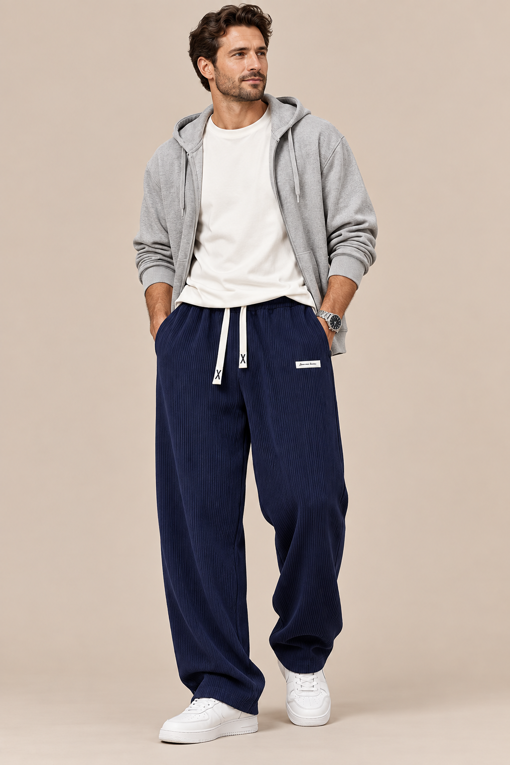 Arjan | Cordhose Herren mit weitem Bein und Corduroy-Struktur