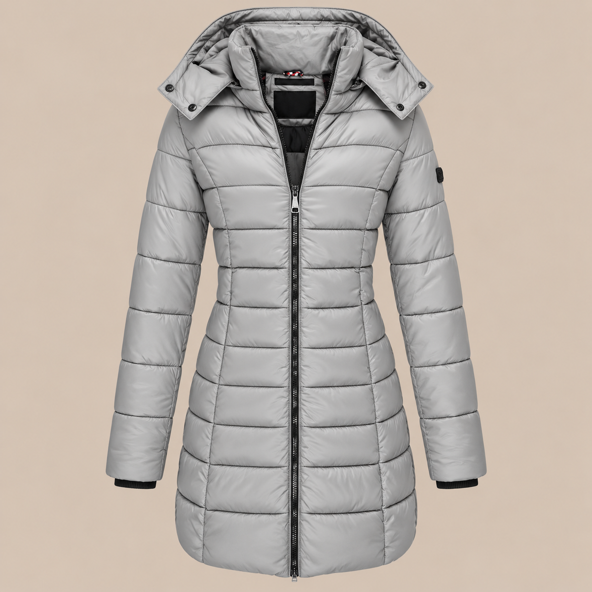 Arlene | Steppjacke Damen mit Kapuze und langem Schnitt