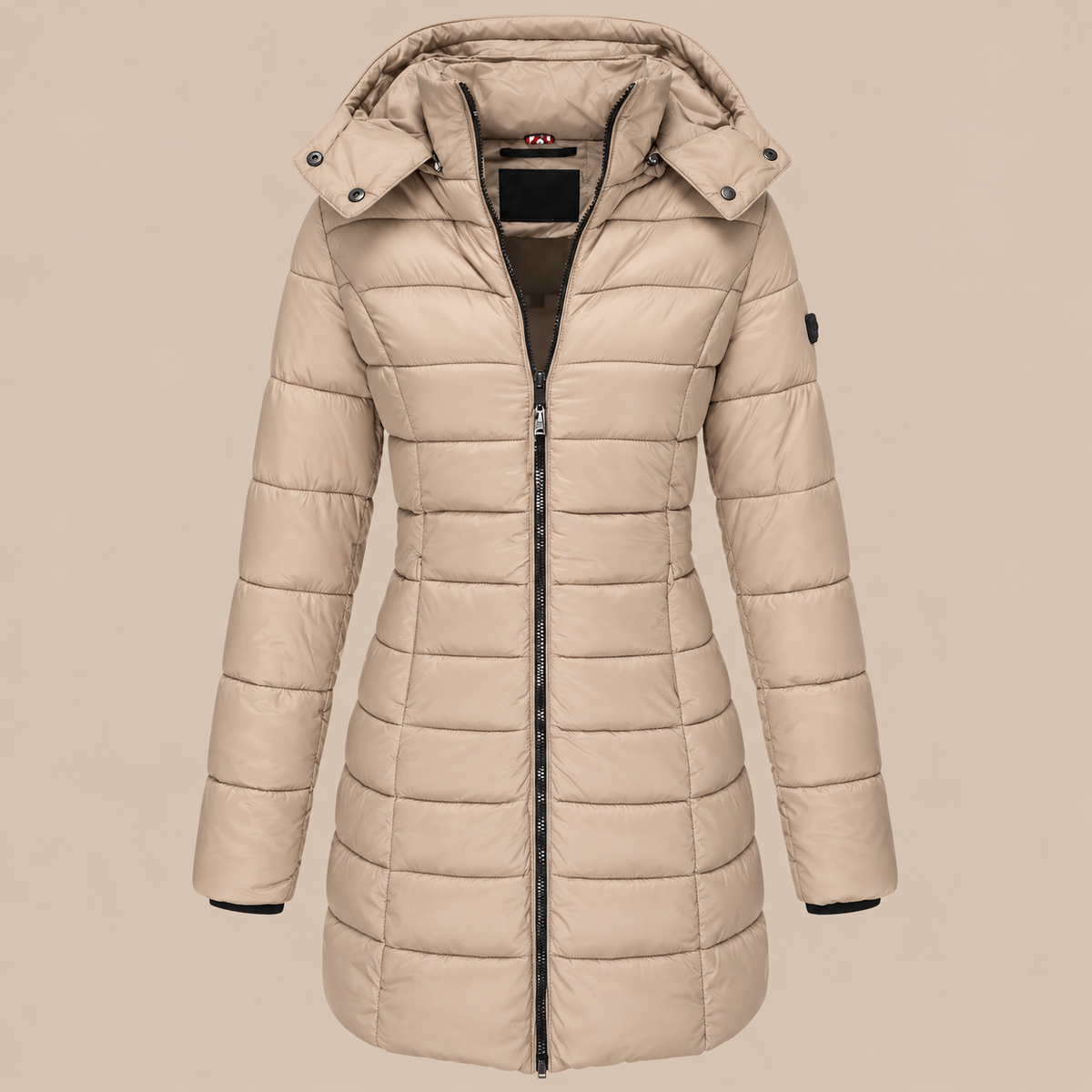 Arlene | Steppjacke Damen mit Kapuze und langem Schnitt