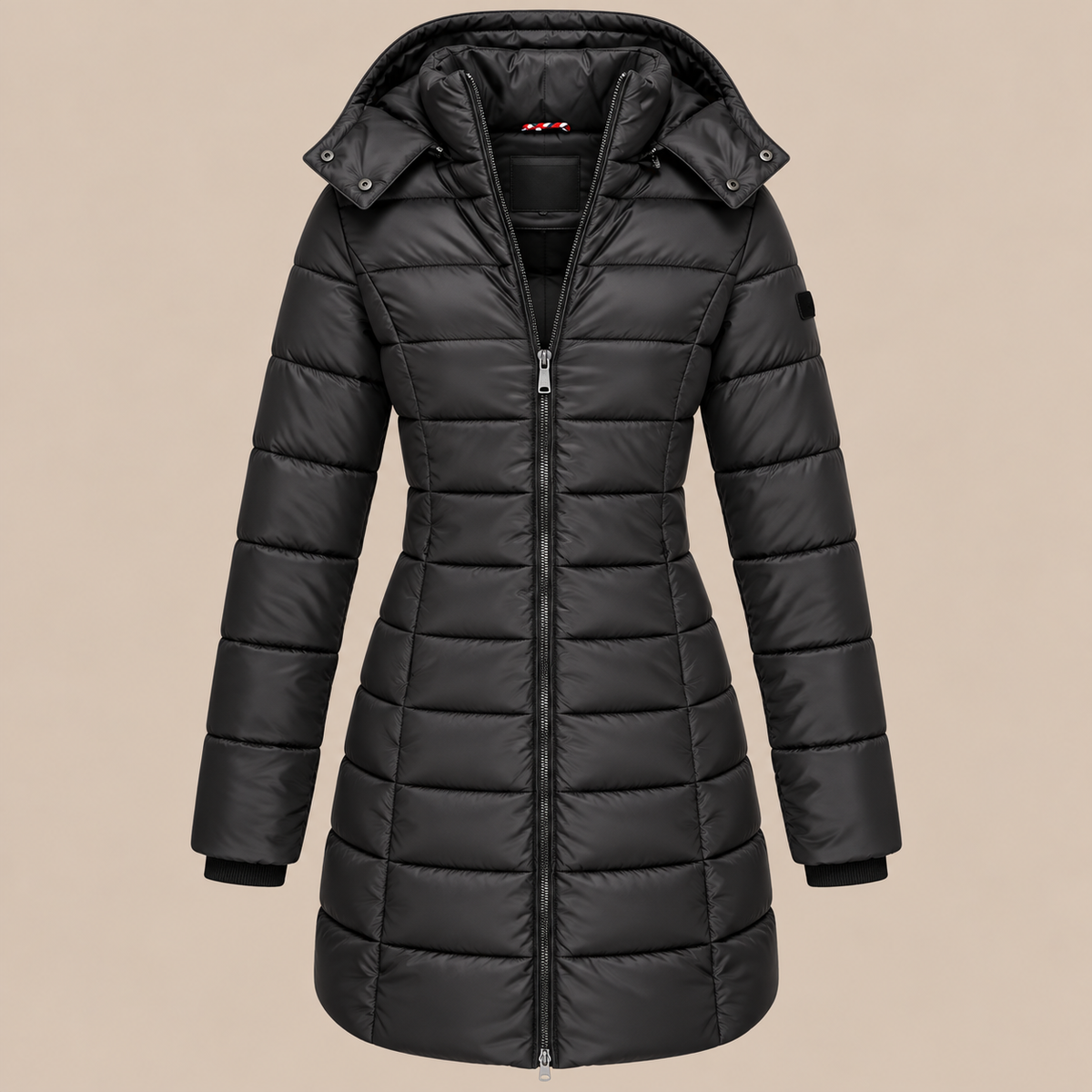 Arlene | Steppjacke Damen mit Kapuze und langem Schnitt